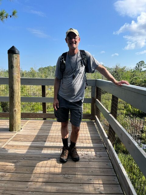 A man on the observation deck.