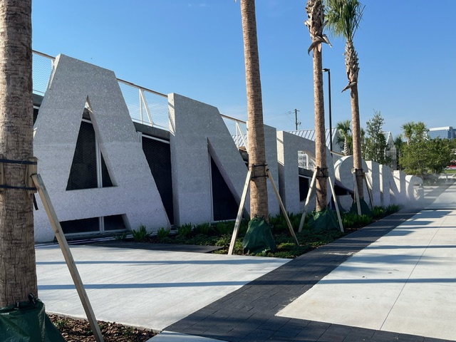 Lift Ev'ry Voice and Sing Park with the words, "And Sing" in big concrete block letters.